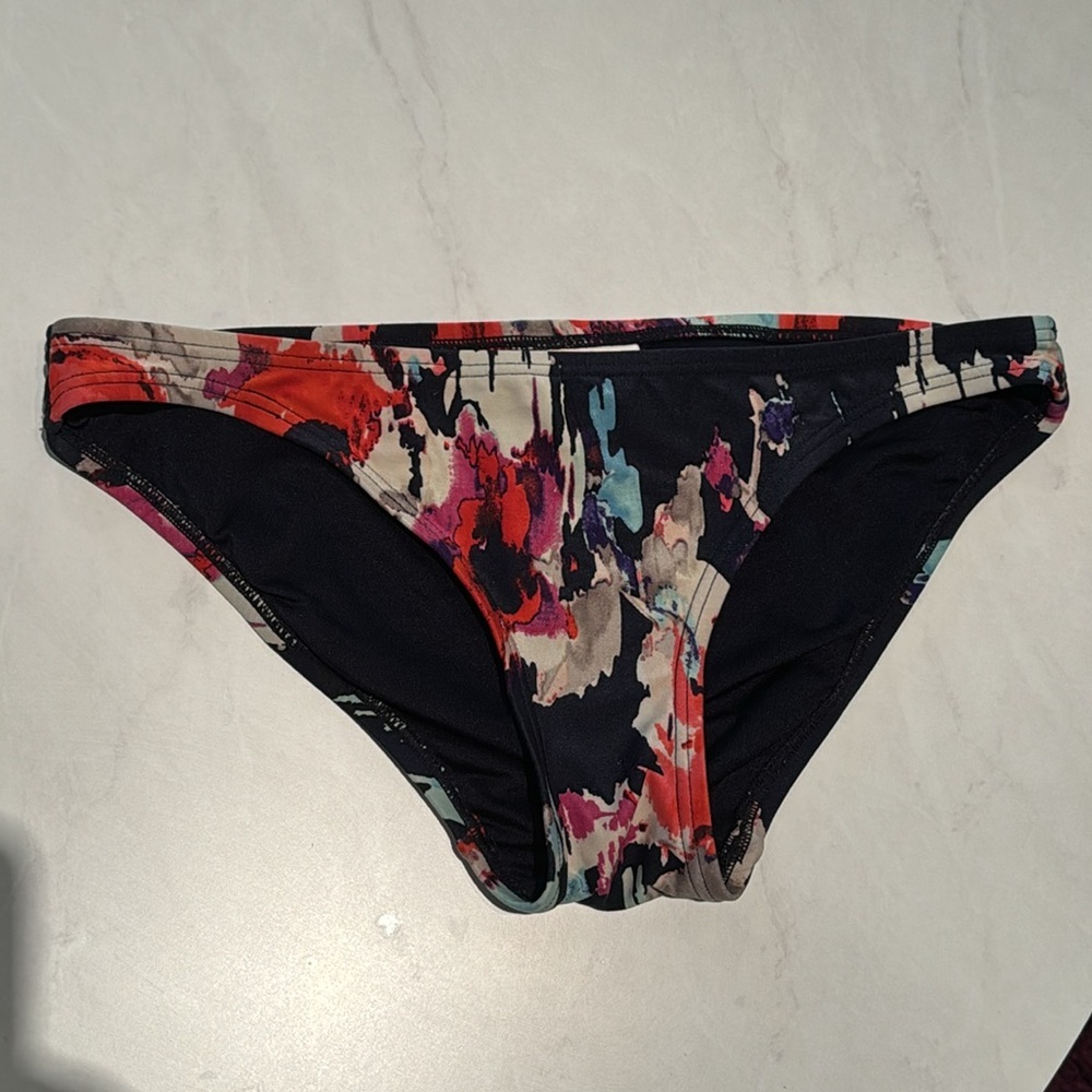 Kate Spade dive right in floral bikini bottoms swim suit swimwear navy red Small - Picture 5 of 5